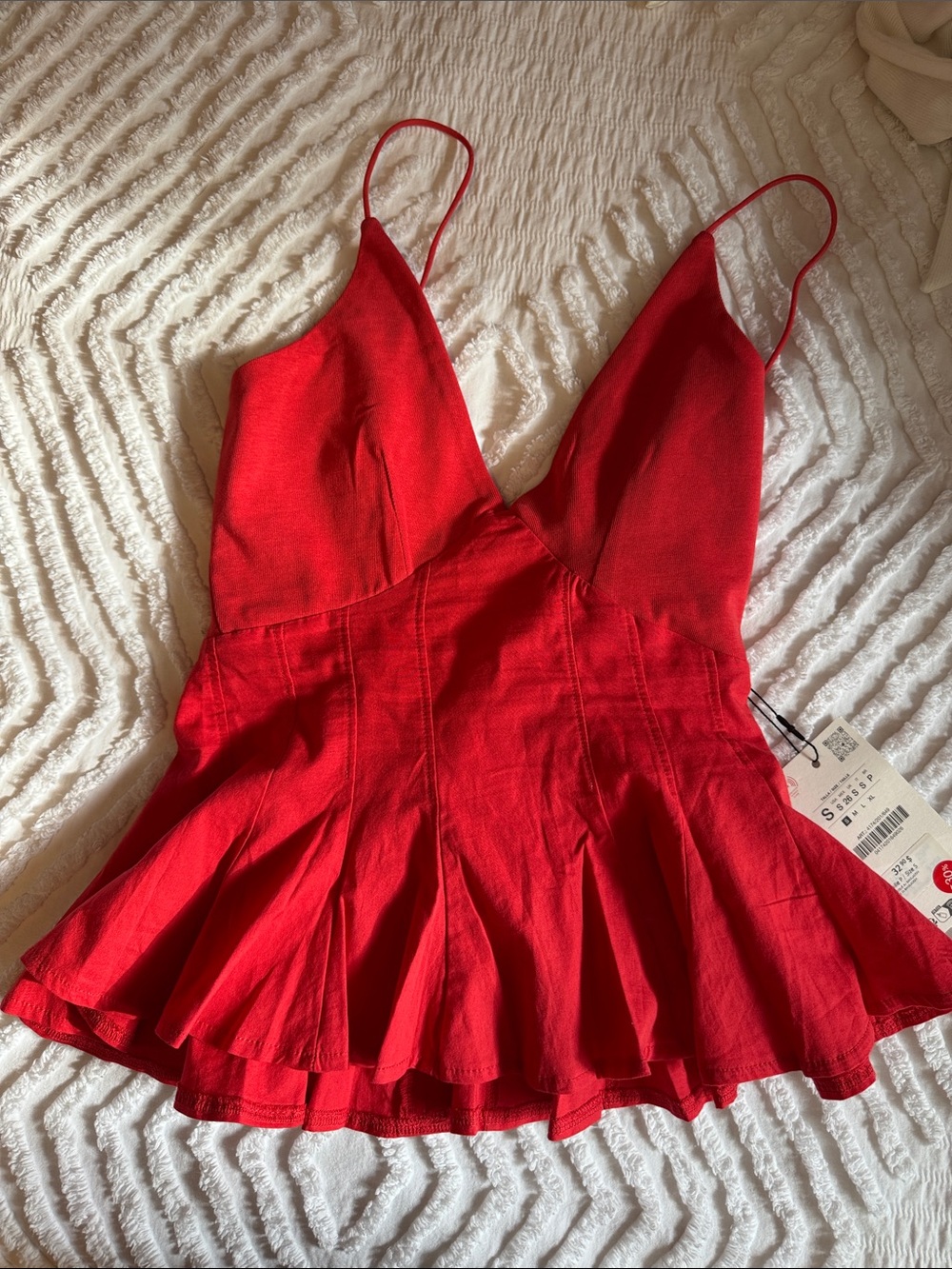 Zara Red Flare Top